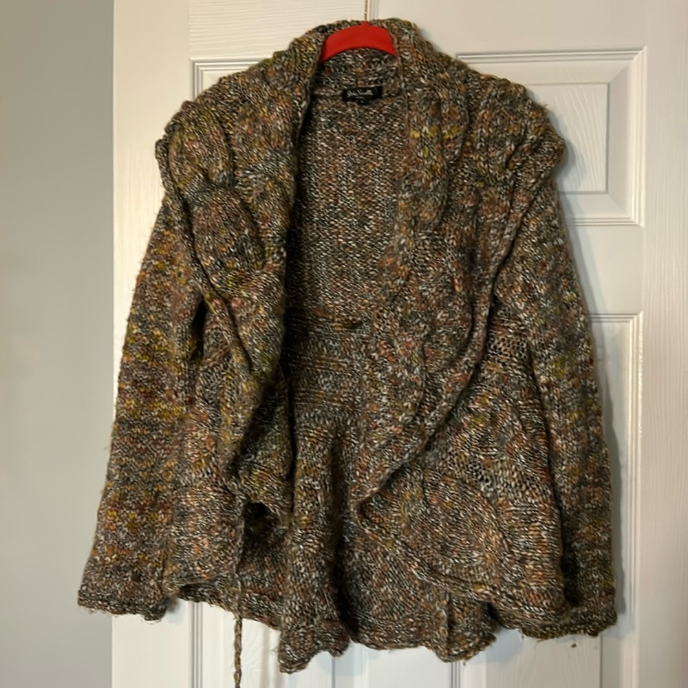 Sylvia Novelli Made in Italy chunky knit shawl collar sweater